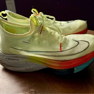 Nike Air Zoom Alphafly Next% in Volt and Orange